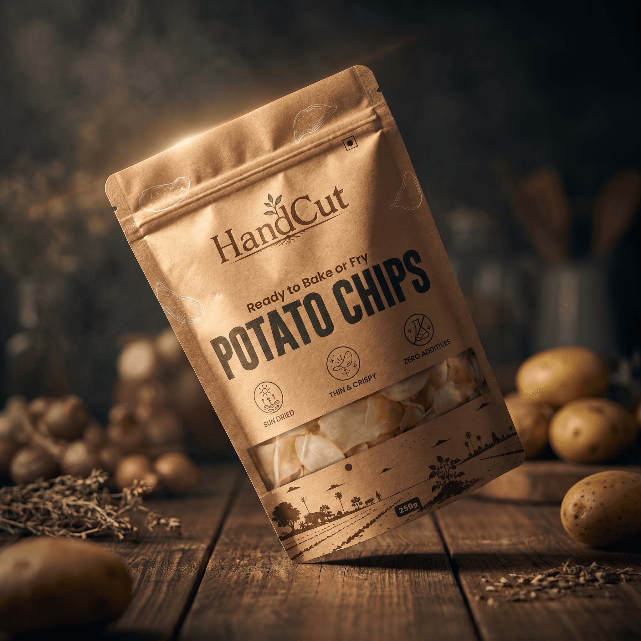 HandCut Potato Chips, studio product shot